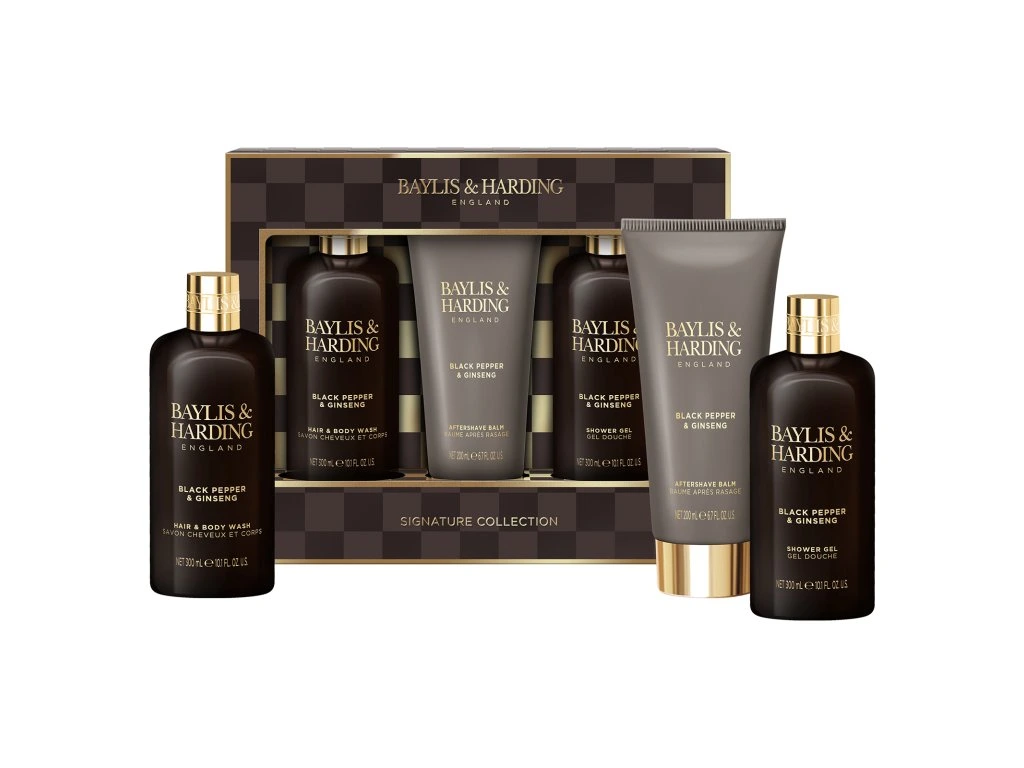 Baylis & Harding, ČERNÝ PEPŘ & ŽENŠEN - pánská sada s péčí o tělo 3 ks