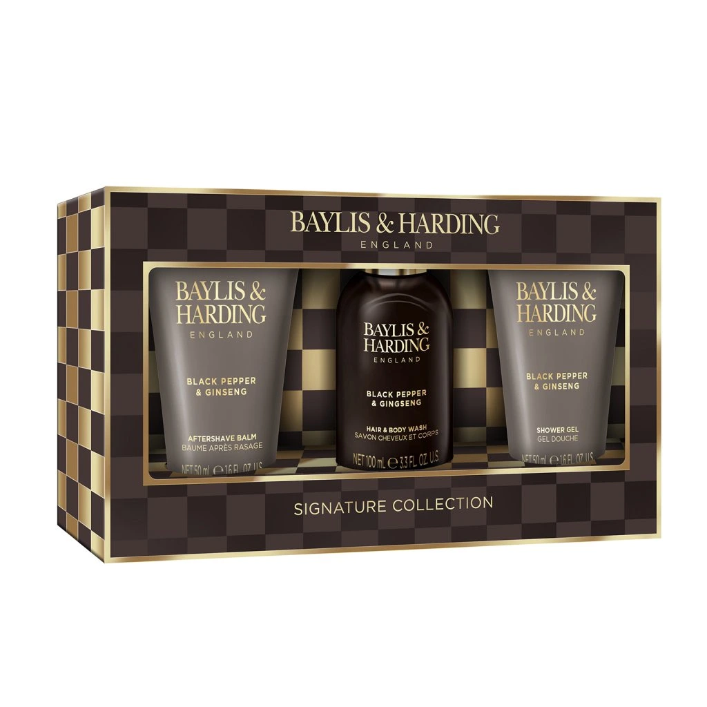 Baylis & Harding, ČERNÝ PEPŘ & ŽENŠEN - PÁNSKÁ sada s péčí o tělo 3 x 50 ml