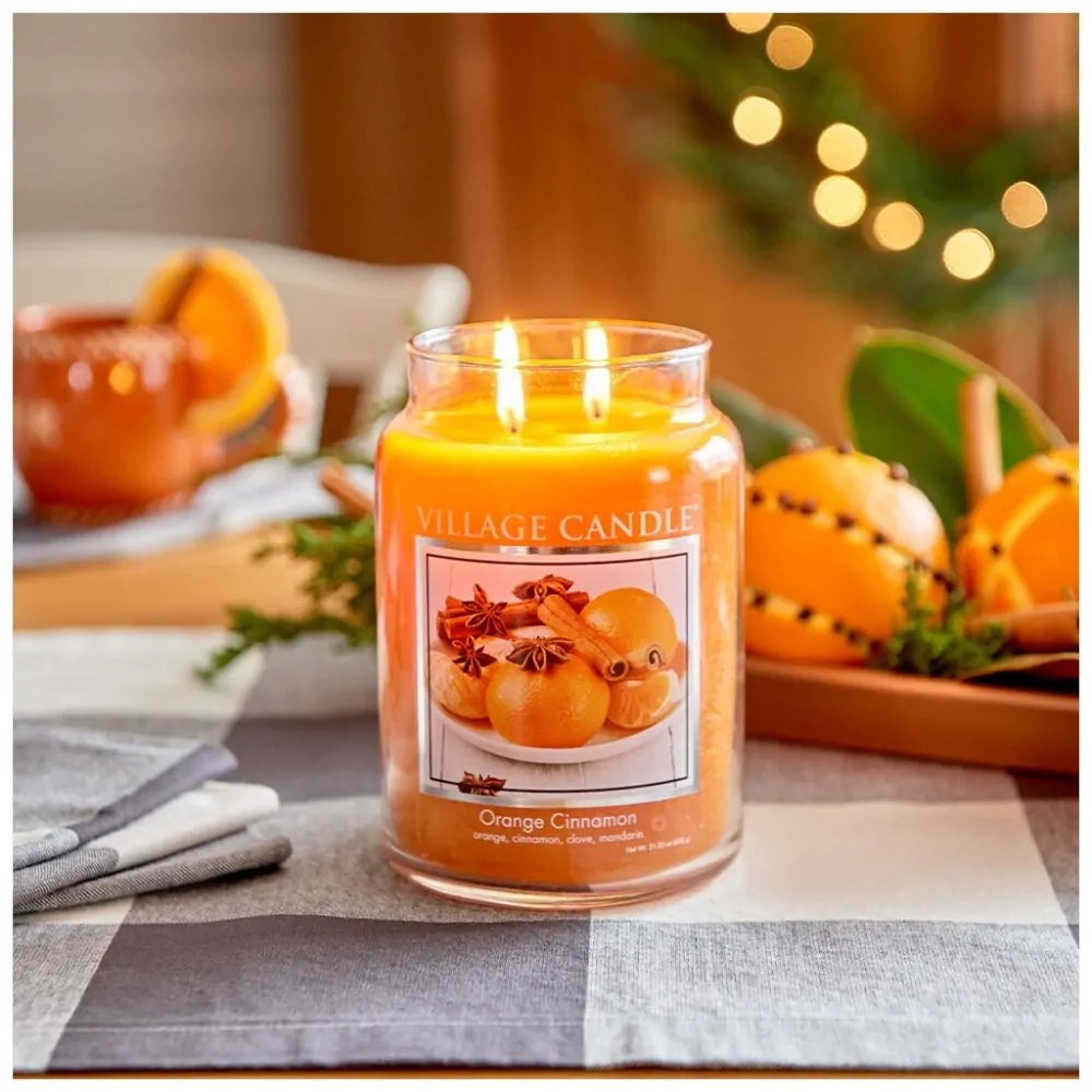 Village Candle - vonná svíčka Orange Cinnamon (Pomeranč a skořice) 602 g