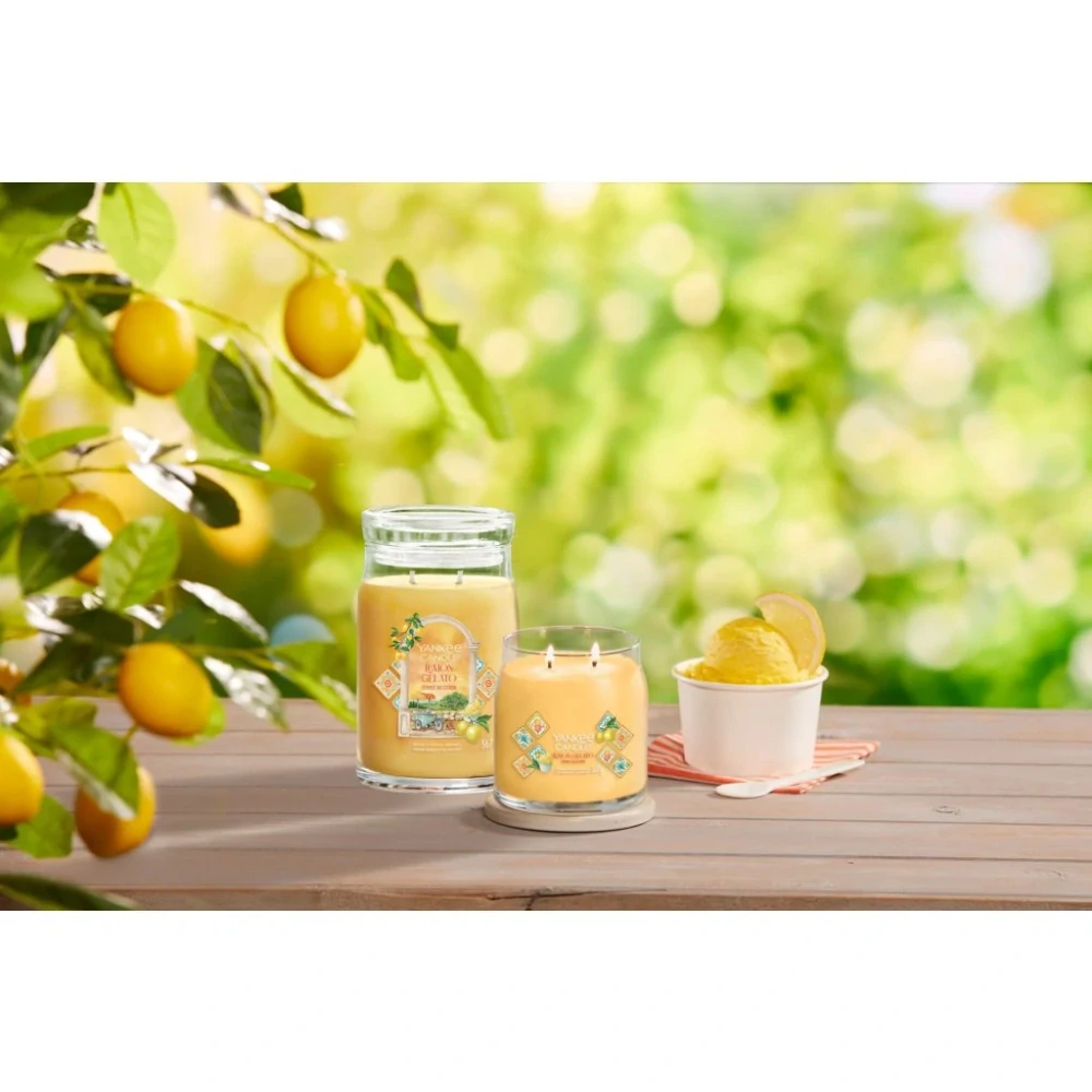 Yankee candle, vonná svíčka Signature Lemon Gelato (Citronová zmrzlina) 567 g