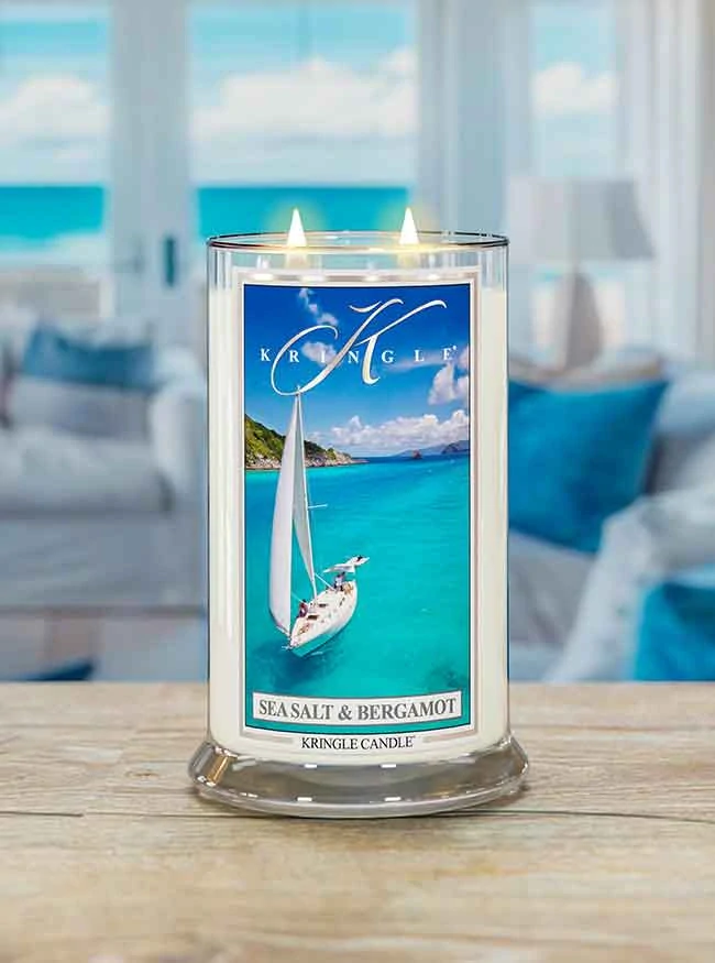 Kringle Candle, vonná svíčka Sea Salt & Bergamot 624