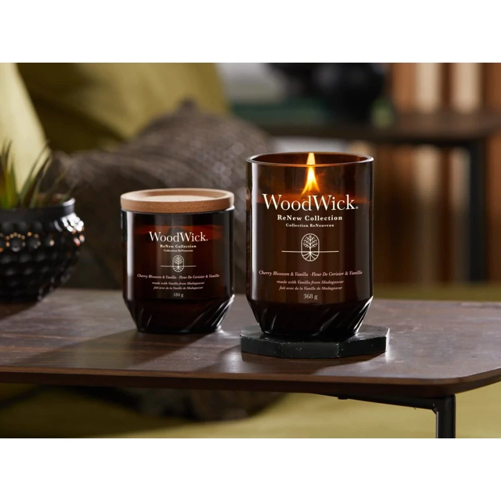 WoodWick, ReNew svíčka Cherry Blossom & Vanilla (Třešňový květ a vanilka) 368 g