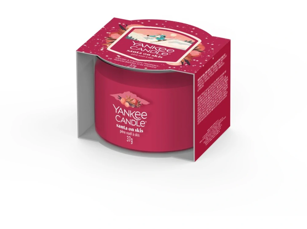 Yankee Candle votivní svíčka ve skle Santa on skis 37 g