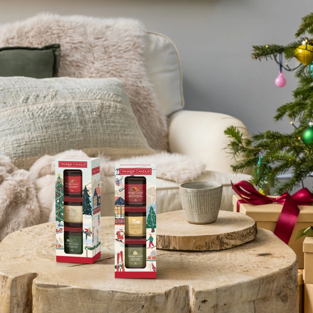 Yankee candle, dárková sada 3 votivní svíčky ve skle Holiday Party