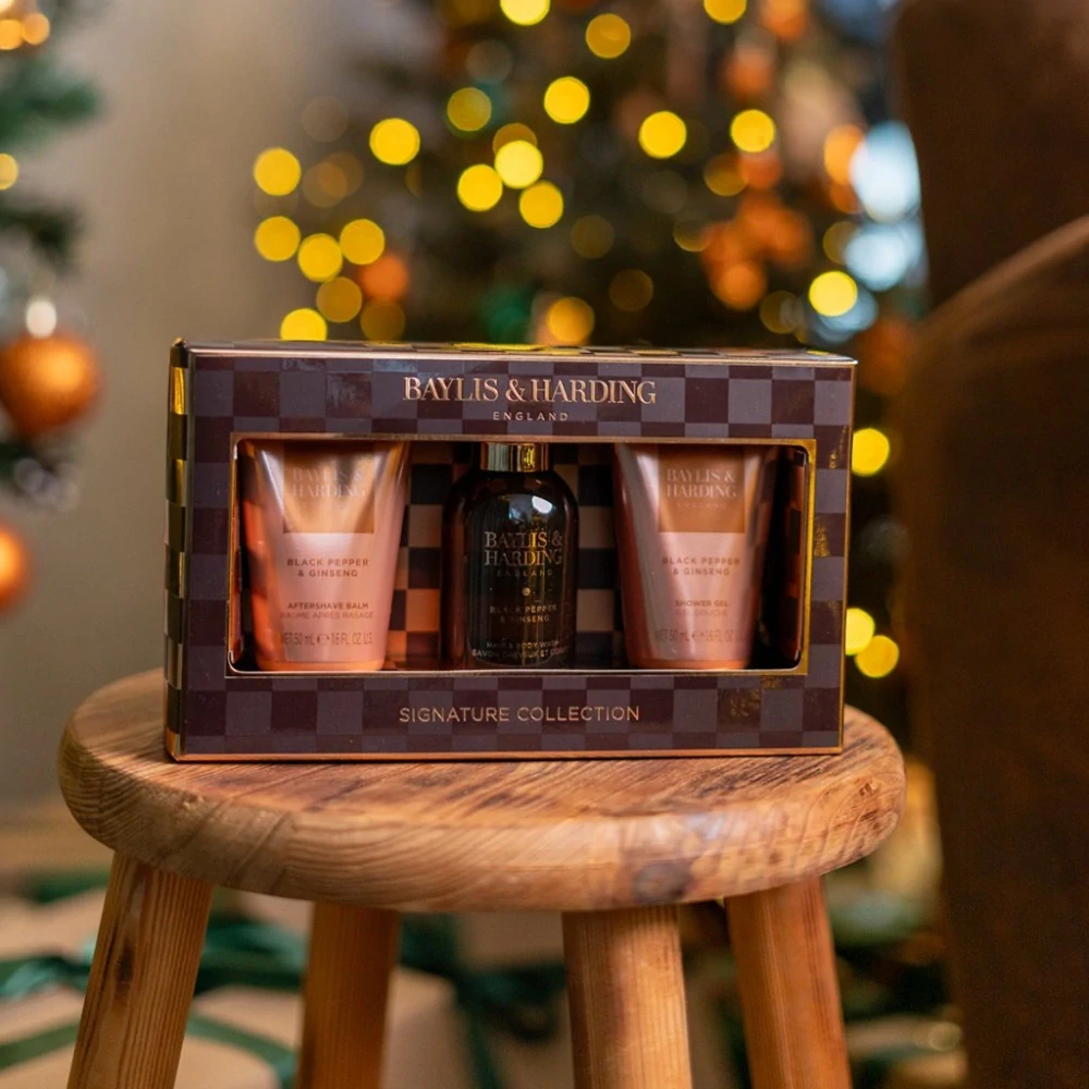 Baylis & Harding, Black Pepper & Ginseng - sada s péčí o tělo, vlasy a pleť, 3 ks