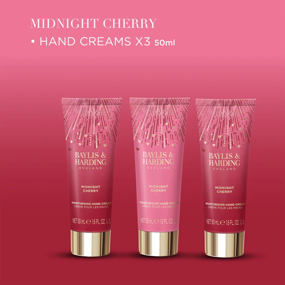 Baylis & Harding, Midnight Cherry - sada krémů na ruce, 3 ks