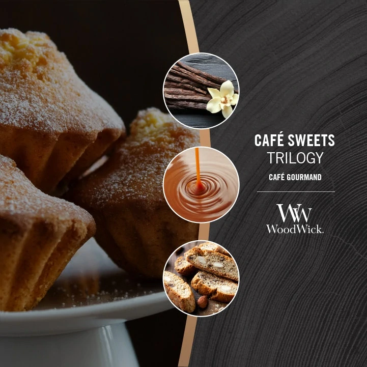 WoodWick svíčka loď Trilogy Café Sweets 453 g