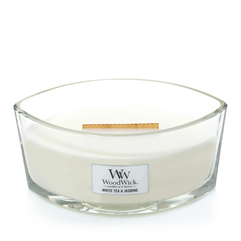 WoodWick svíčka loď White Tea & Jasmine (Bílý čaj a jasmín) 453 g