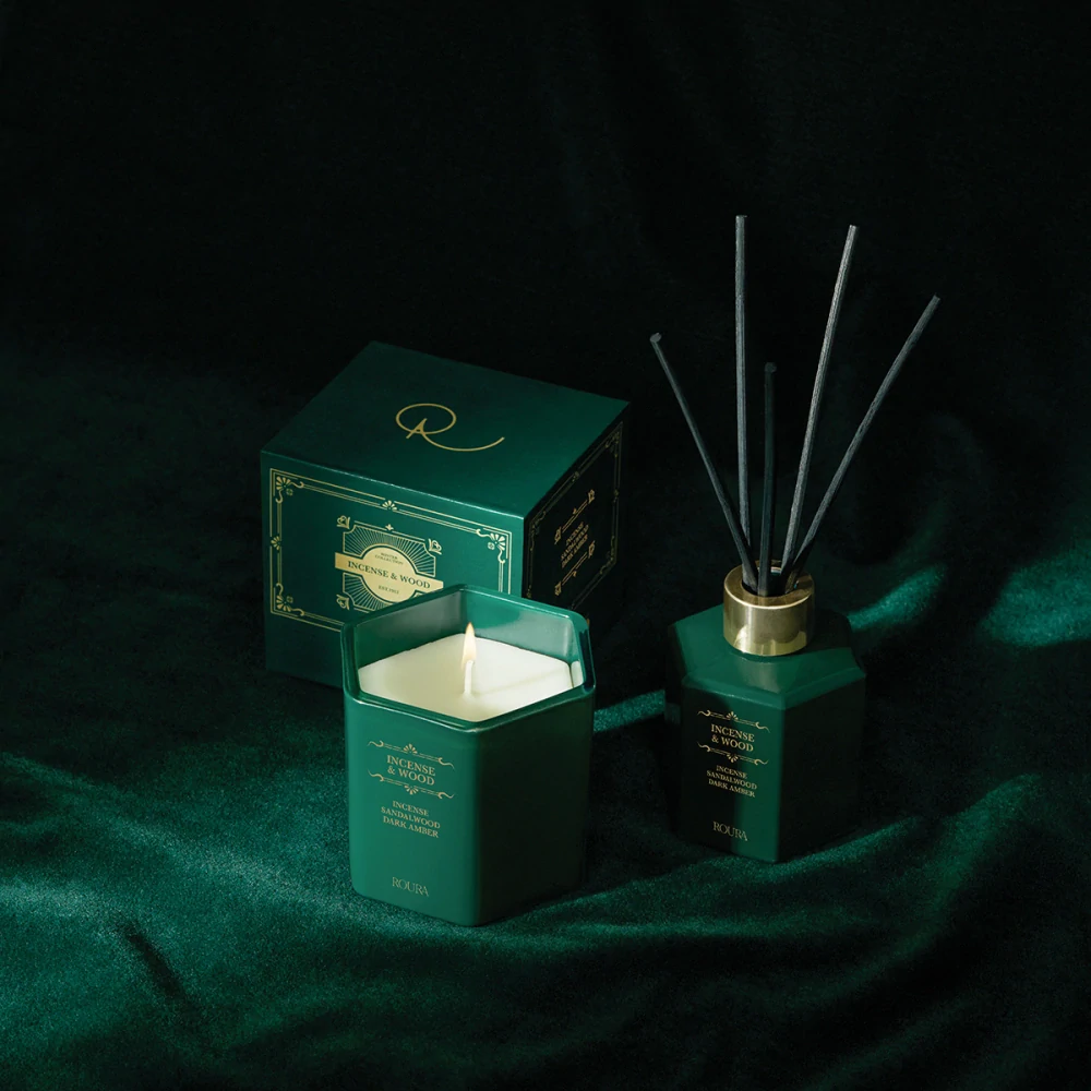 ROURA vonná svíčka Incense & Wood 180 g