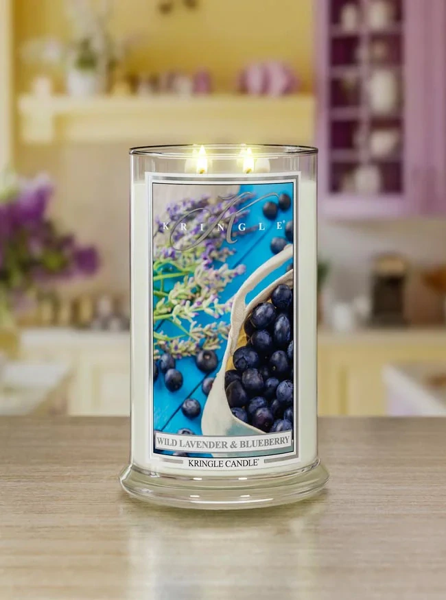 Kringle Candle, vonná svíčka Wild Lavender & Blueberry 624 g