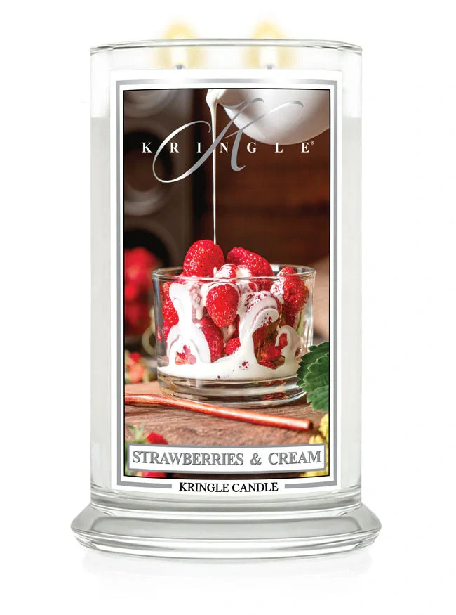 Kringle Candle, vonná svíčka Strawberries & Cream 624 g