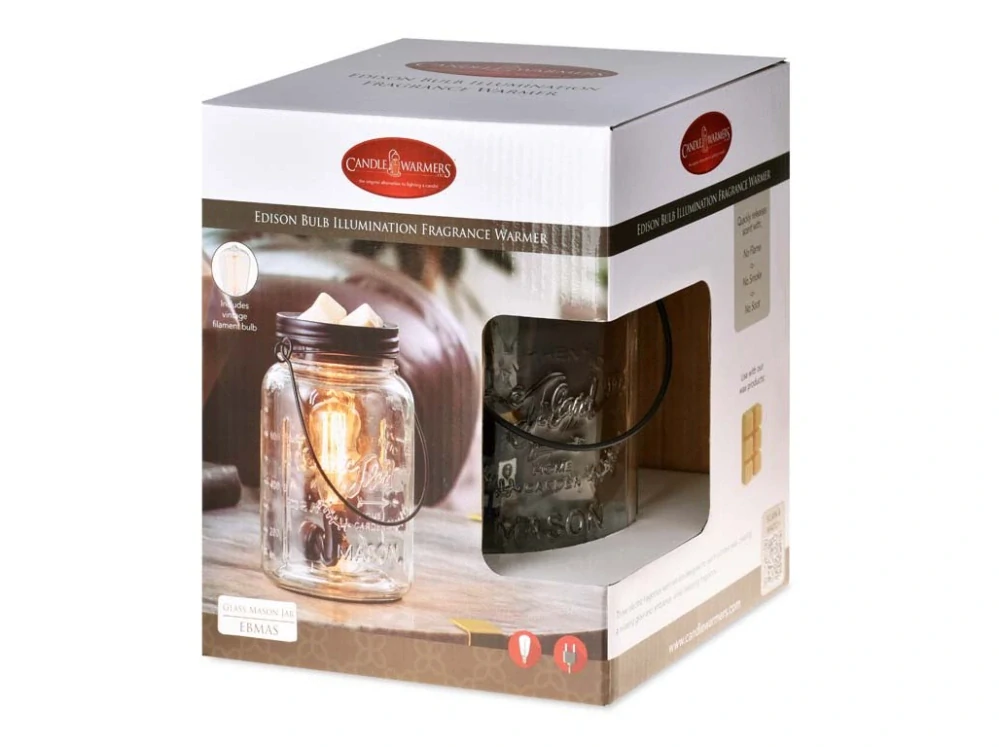 Candle Warmers elektrická Aromalampa Edison Bulb Glass Mason Jar