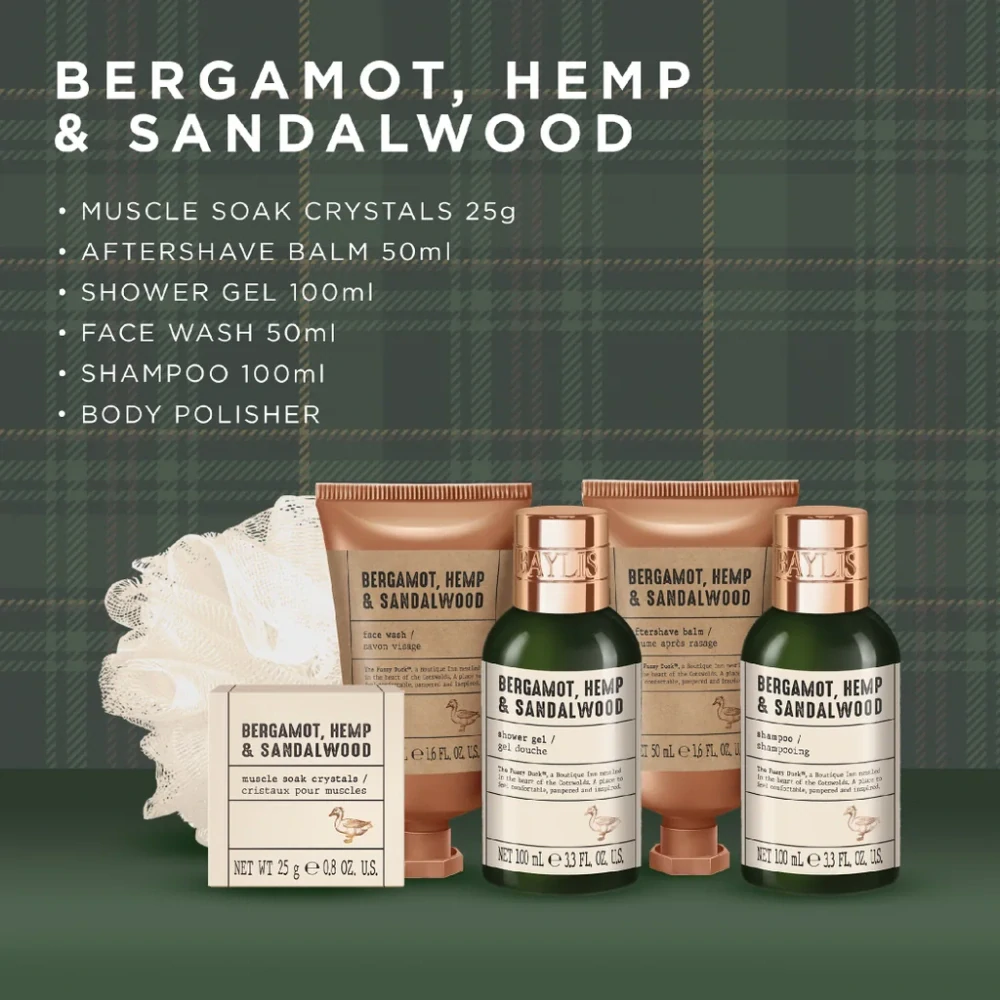 Baylis & Harding, BERGAMOT, HEMP & SANDALWOOD - pánská sada s péčí o tělo