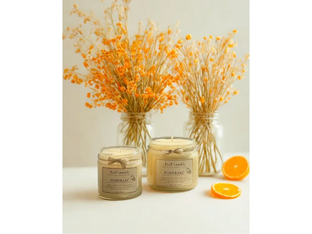 Rest Candle - sojová vonná svíčka Pomeranč 170 g