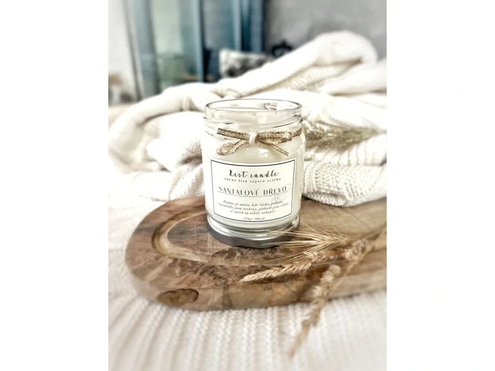 Rest Candle - sojová vonná svíčka Santalové dřevo 170 g