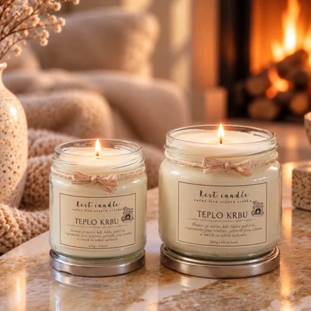 Rest Candle - sojová vonná svíčka Teplo krbu 170 g