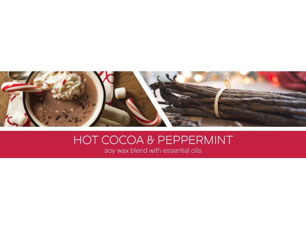 Goose Creek Candle - vonná svíčka Hot Cocoa & Peppermint 411 g