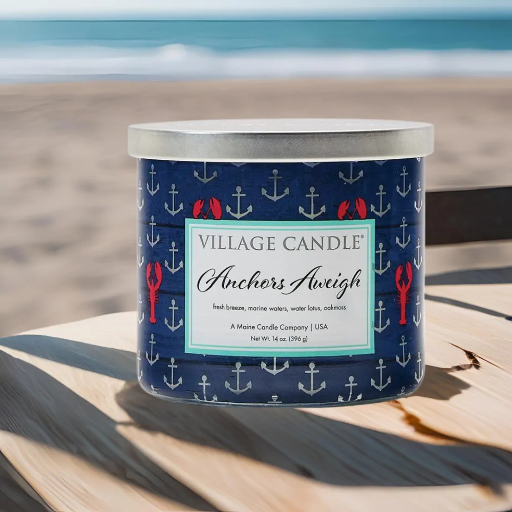 Village Candle vonná svíčka Anchors Aweigh (Mořská voda, lotos a dubový mech) 396 g