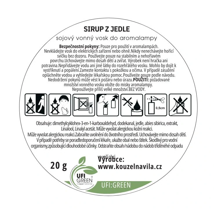 Kouzelná Víla, sojový vosk - Sirup z jedle 20 g