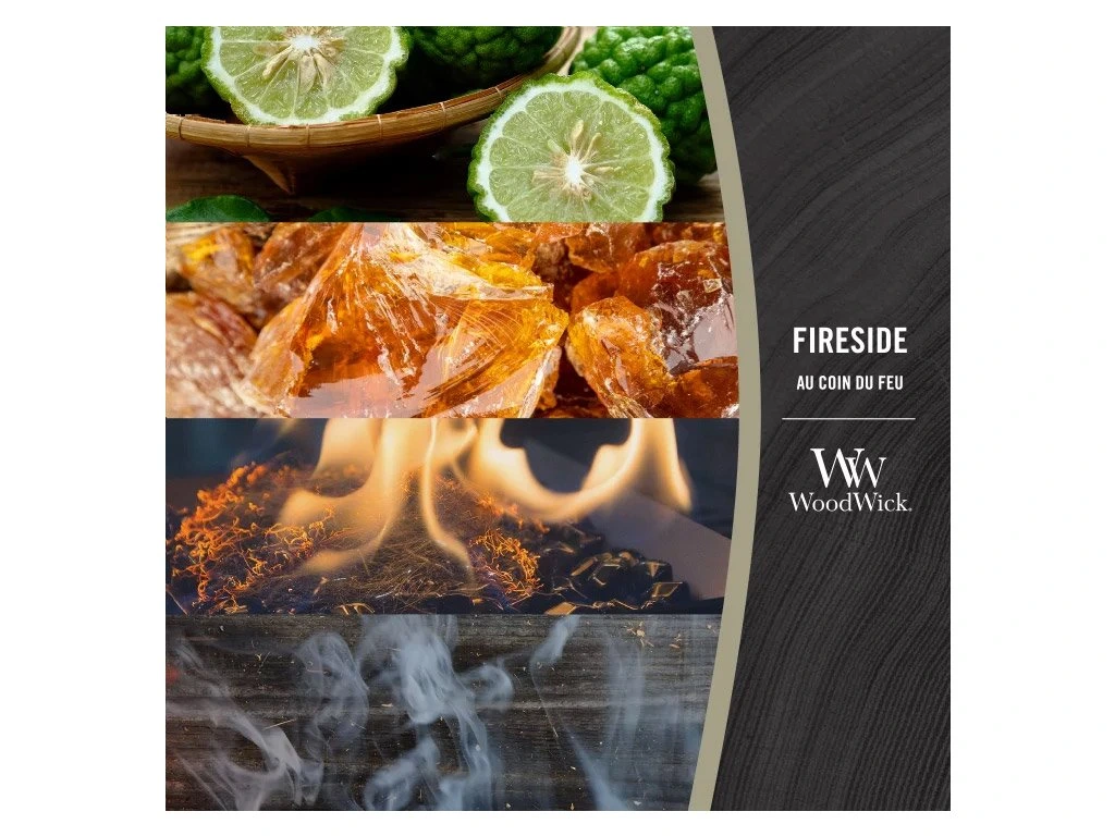 WoodWick svíčka loď Fireside (U krbu) 453 g
