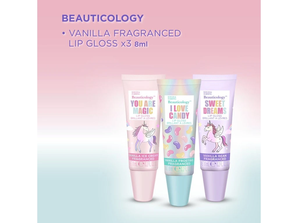 Baylis & Harding, UNICORN - dětská sada lesků na rty 3 ks