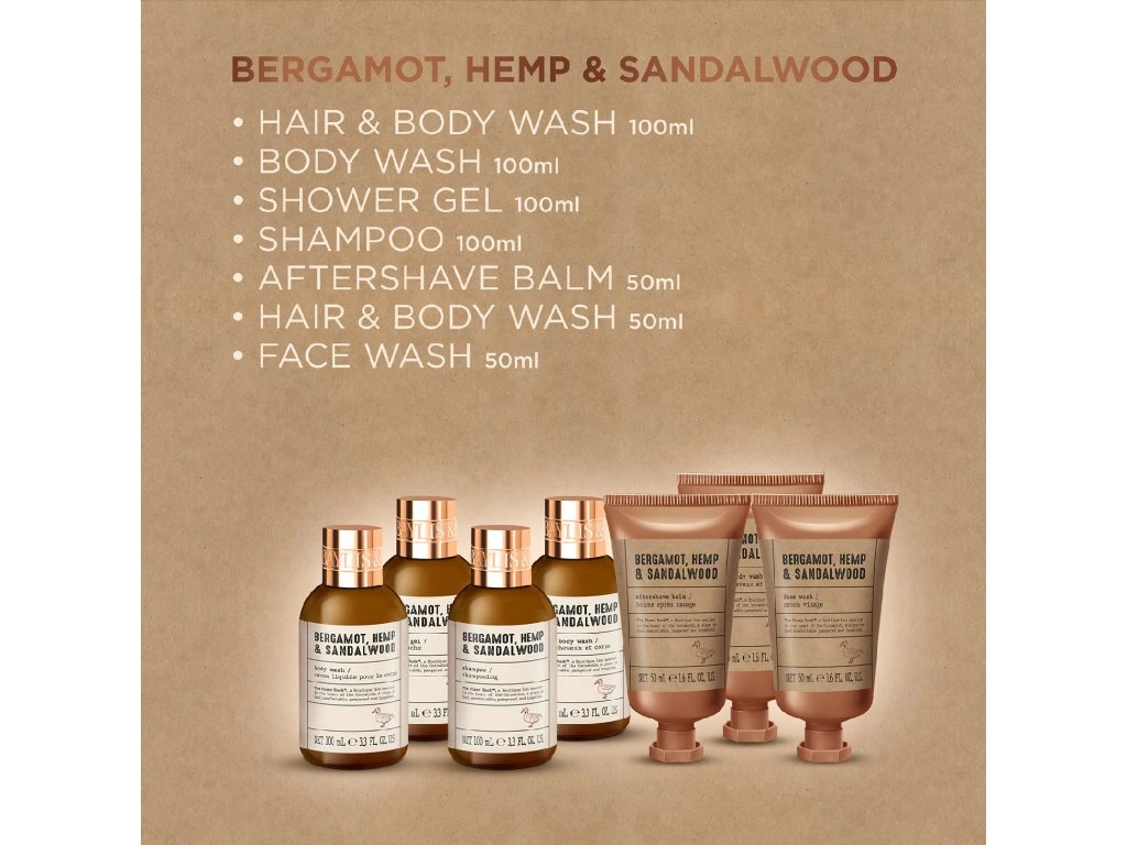 Baylis & Harding, BERGAMOT, KONOPÍ & SANTALOVÉ DŘEVO - pánská sada s péčí o tělo 7 ks