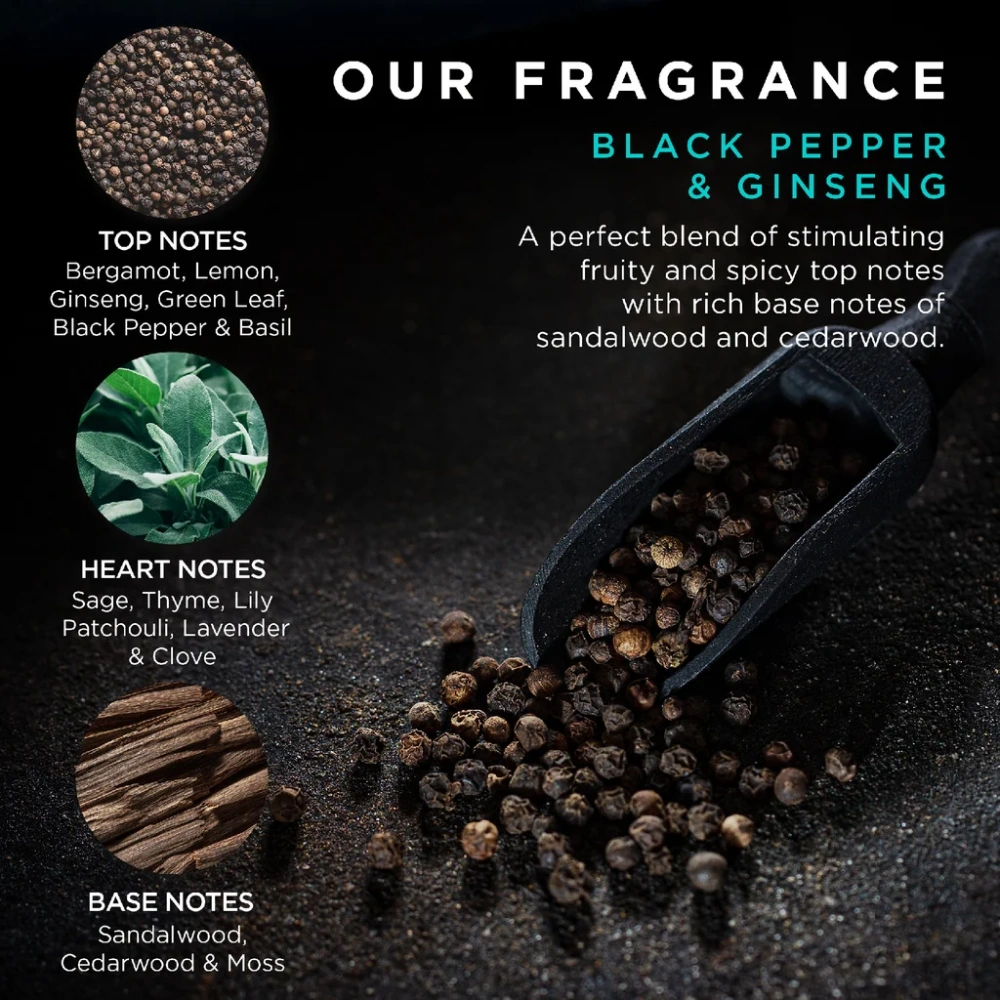 Baylis & Harding, ČERNÝ PEPŘ & ŽENŠEN - pánská sada s péčí o tělo 7 ks