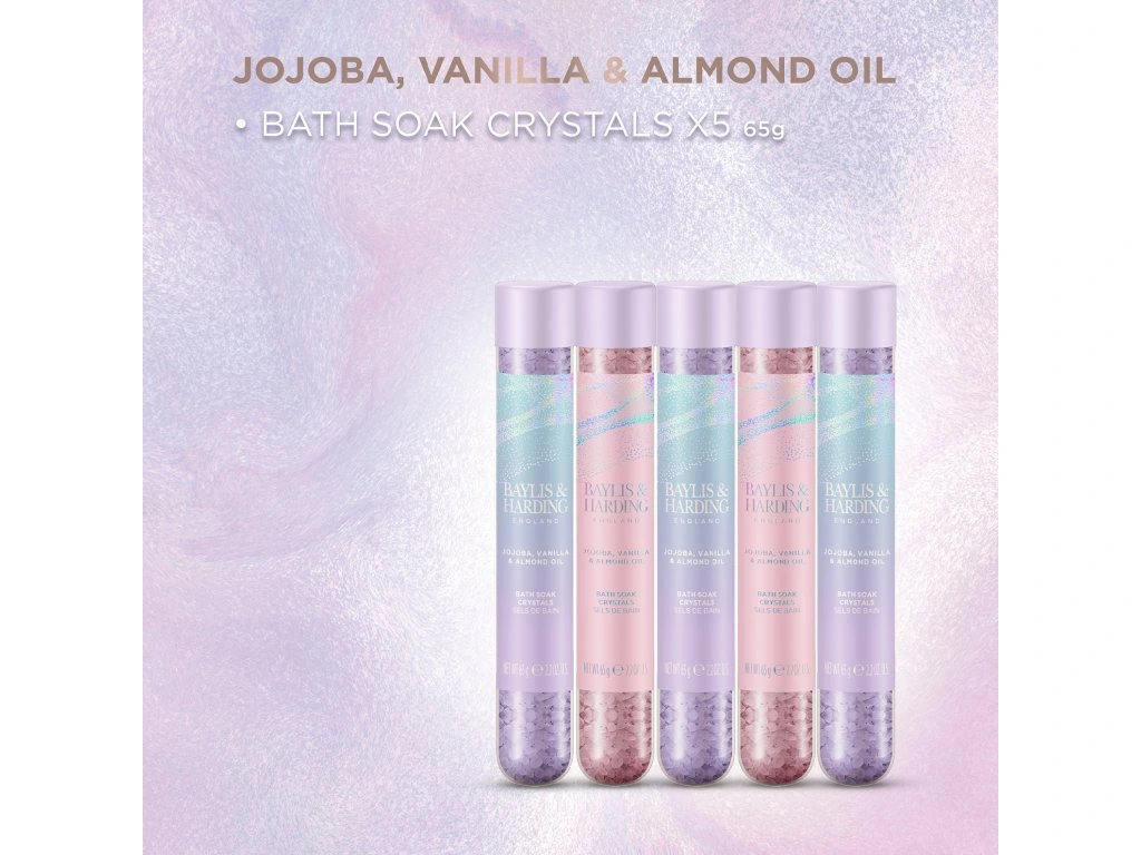 Baylis & Harding, JOJOBA, VANILKA A MANDLOVÝ OLEJ - sada solí do koupele 5 ks