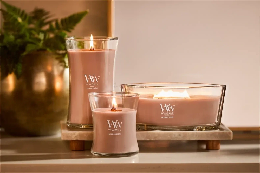 WoodWick svíčka loď Patchouli Creme 453 g
