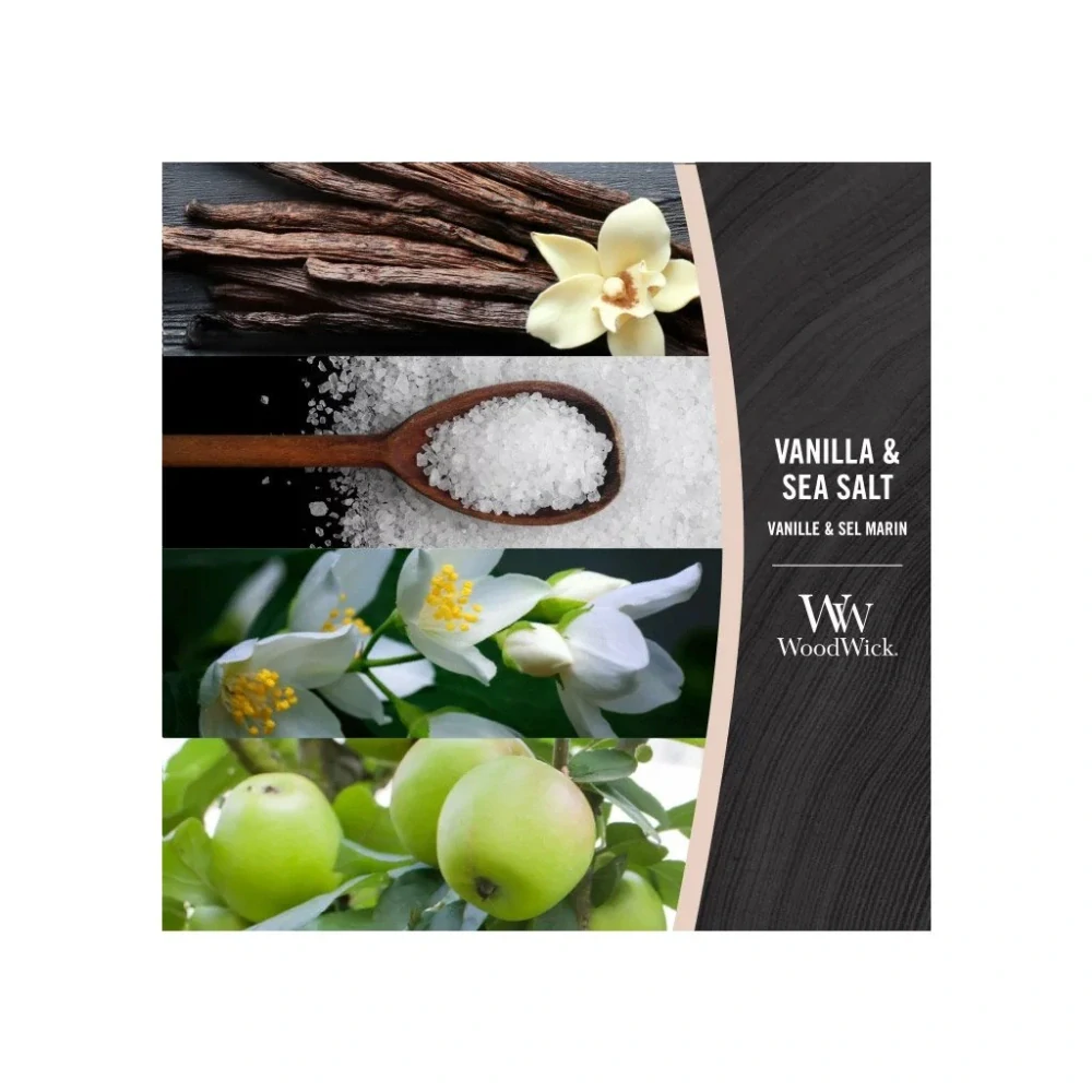 WoodWick svíčka loď Vanilla & Sea Salt (Vanilka a mořská sůl) 453 g