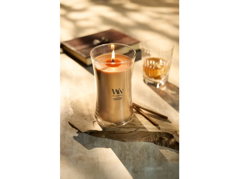 Woodwick vonná svíčka Golden Bourbon 609 g