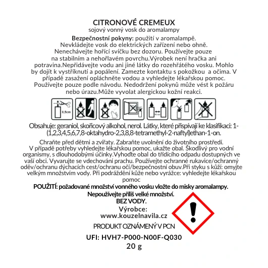 Kouzelná Víla - sojový vosk Citronové cremeux 20 g