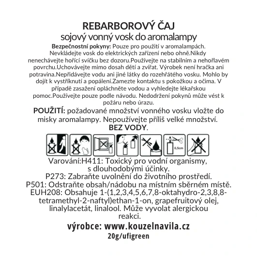 Kouzelná Víla - sojový vosk Rebarborový čaj 20 g