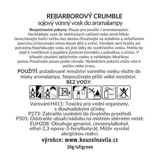 Kouzelná Víla - sojový vosk Rebarborový crumble 20 g