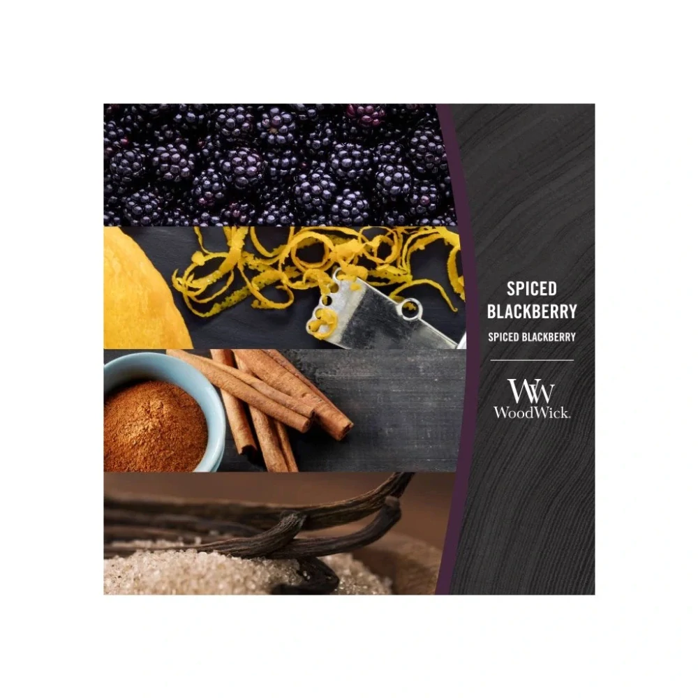 Woodwick vonná svíčka Spiced Blackberry (Kořeněná ostružina) 609 g