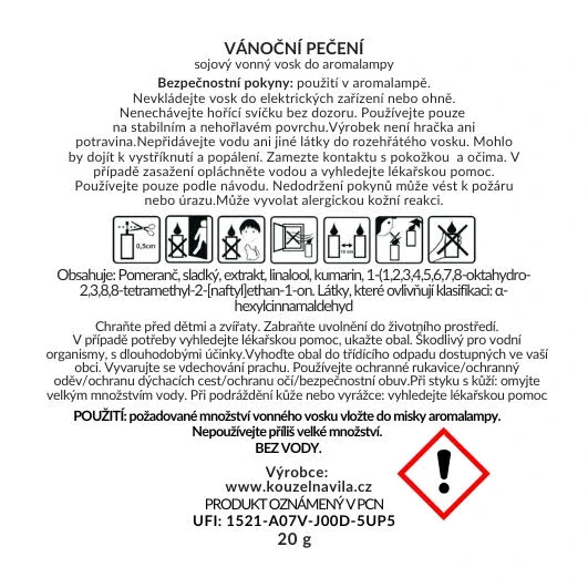 Kouzelná Víla - sojový vosk Vánoční pečení 20 g