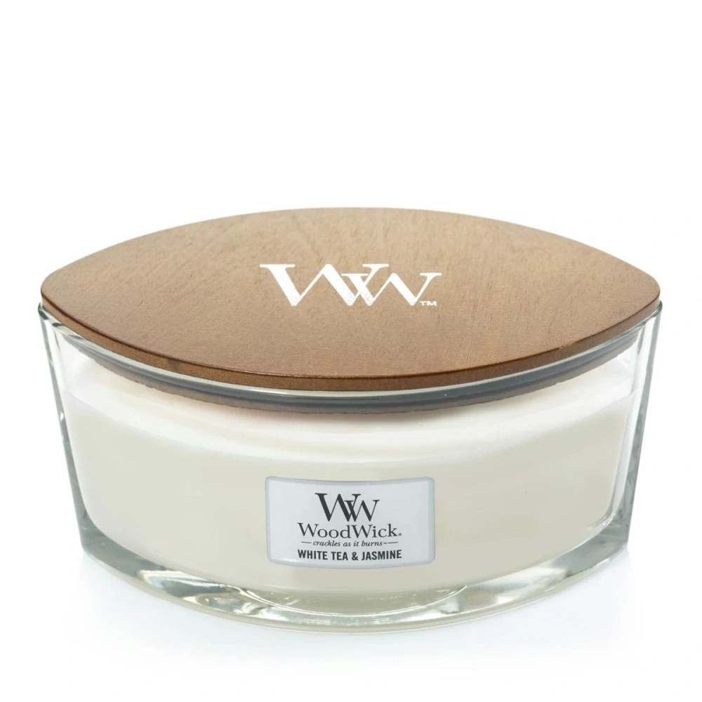 WoodWick svíčka loď White Tea & Jasmine (Bílý čaj a jasmín) 453 g