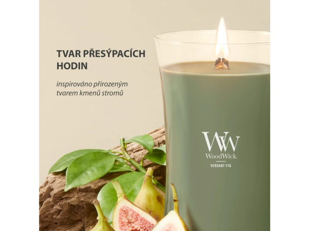 WoodWick vonná svíčka velká váza Verdant Fig 609 g