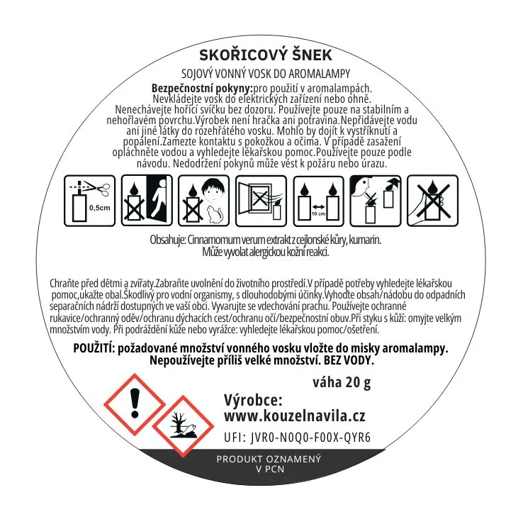 Kouzelná Víla, sojový vosk - Skořicový šnek 20 g