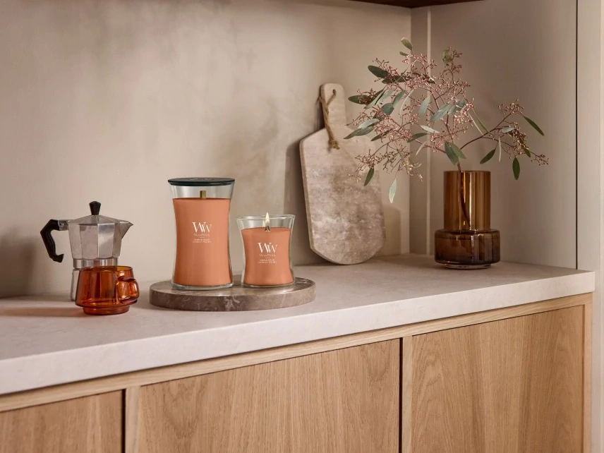 WoodWick vonná svíčka velká váza Pumpkin Praline 609 g
