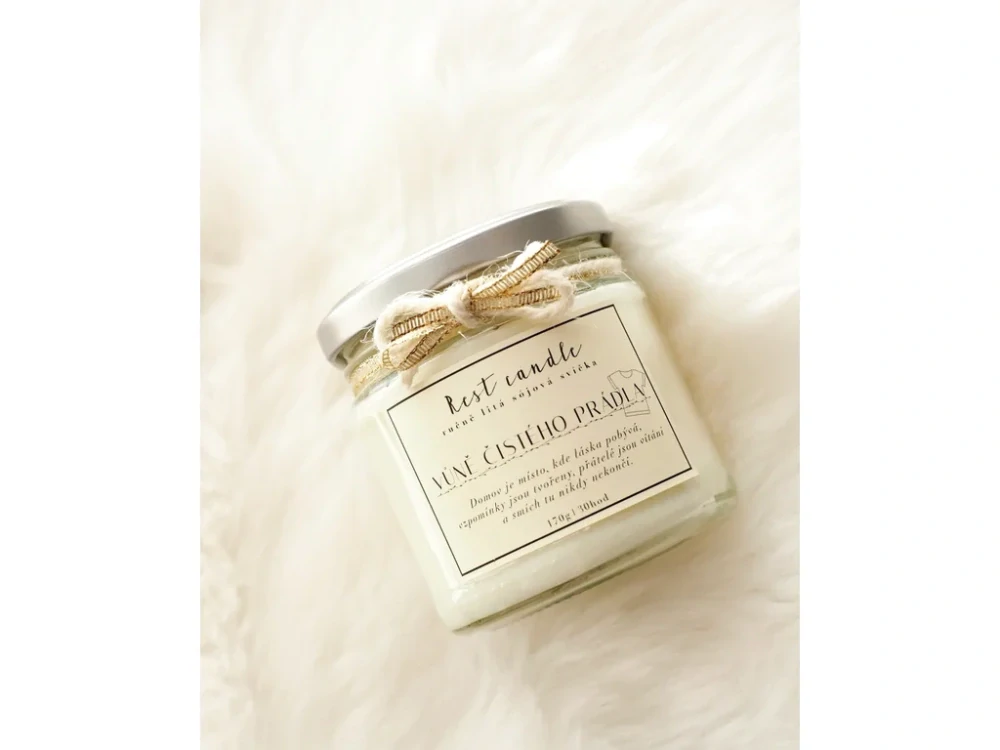 Rest Candle - sojová vonná svíčka Čisté prádlo 170 g