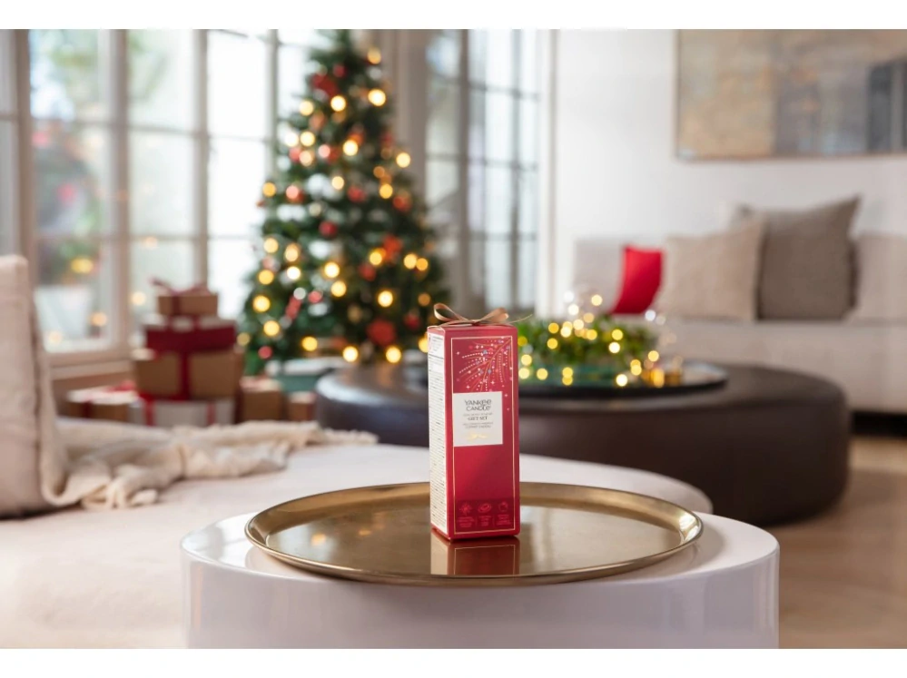 Yankee Candle, vánoční dárková sada 3 votivní svíčky ve skle 2026