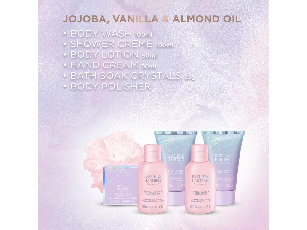 Baylis & Harding, JOJOBA, VANILKA A MANDLOVÝ OLEJ - dámská sada péče o tělo 5 ks