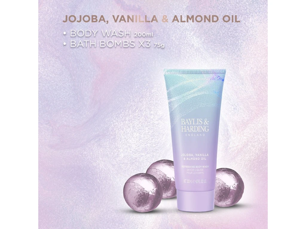 Baylis & Harding, JOJOBA, VANILKA A MANDLOVÝ OLEJ - dámská sada péče o tělo 4 ks