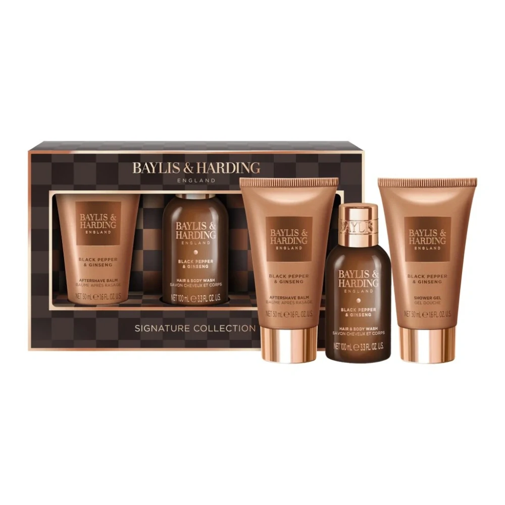 Baylis & Harding, Black Pepper & Ginseng - sada s péčí o tělo, vlasy a pleť, 3 ks