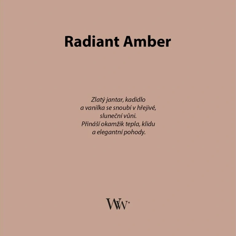 WoodWick vonná svíčka velká váza Radiant Amber 609 g