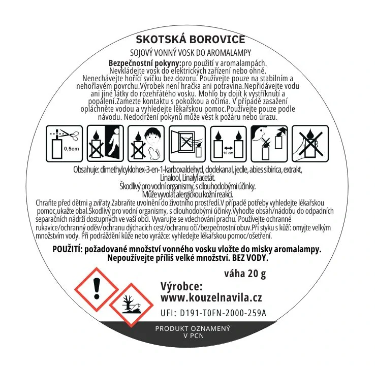 Kouzelná Víla, sojový vosk - Skotská borovice 20 g