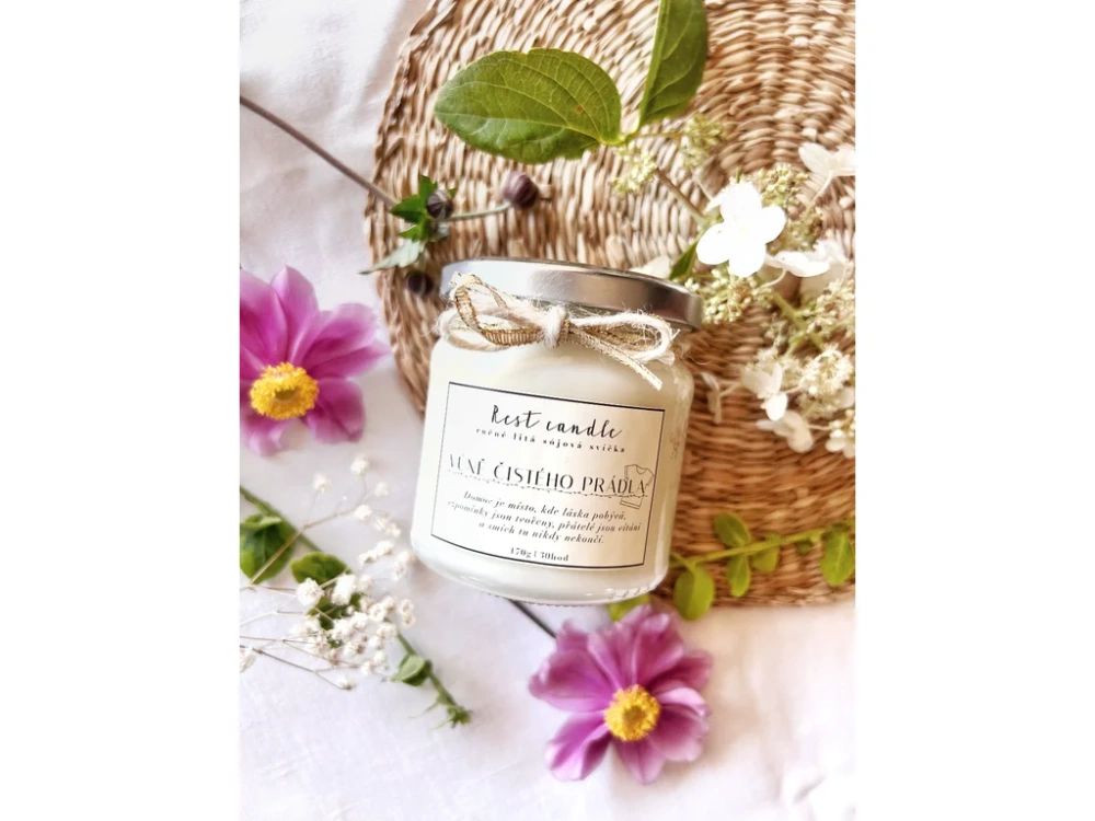 Rest Candle - sojová vonná svíčka Čisté prádlo 170 g