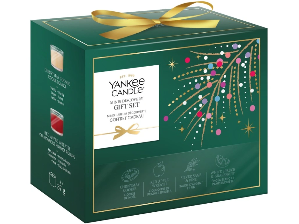 Yankee Candle, vánoční dárková sada 4 votivní svíčky ve skle 2026