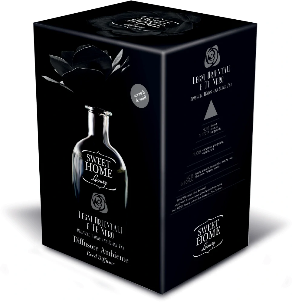 Sweet Home Collection aroma difuzér s vonící dřevěnou květinou Orientální lesy & Černý čaj 250 ml 